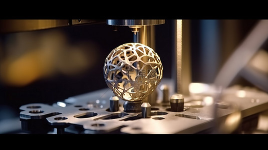 机械科技背景背景图片_金属 3D 打印机可打印物体
