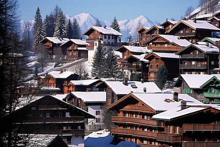 瑞士洛桑滑雪胜地小镇