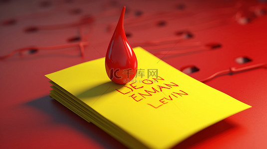 签符背景图片_附在带有“学习”一词的黄色便签上的红色图钉的 3D 渲染