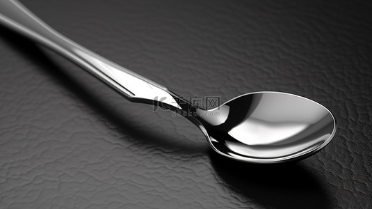 勺子插图背景图片_用金属刀和勺子显示空表面的 3D 插图