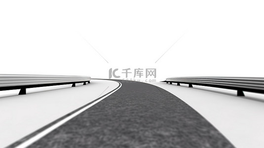 孤立的白色道路方向的 3d 插图