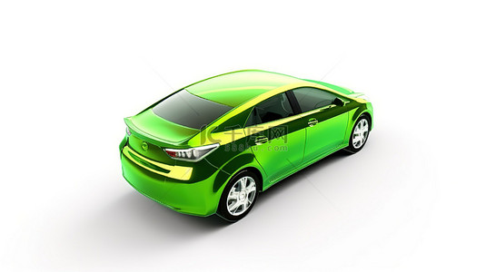 空白表面绿色城市汽车为您的创意设计 3D 插图