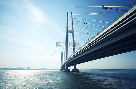旅行背景图片_夏天通向大海的桥梁
