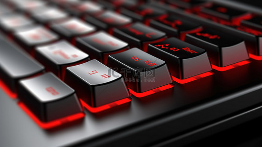 红本背景图片_带有突出显示的红色键的商业财务概念键盘的 3D 渲染