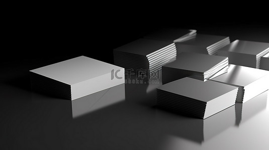 名片背景图片_3D 渲染背景上带有空白黑色名片的名片模型