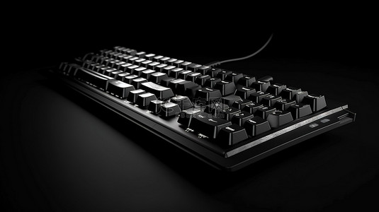 在时尚背景上使用黑色键盘对流媒体设置进行 3D 渲染