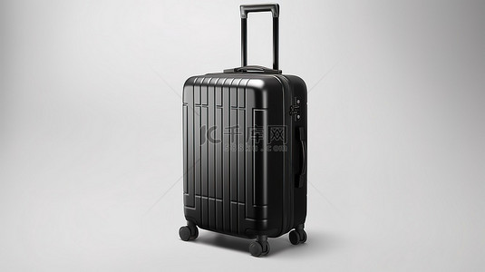 明亮背景下手提箱行李样机的 3D 渲染