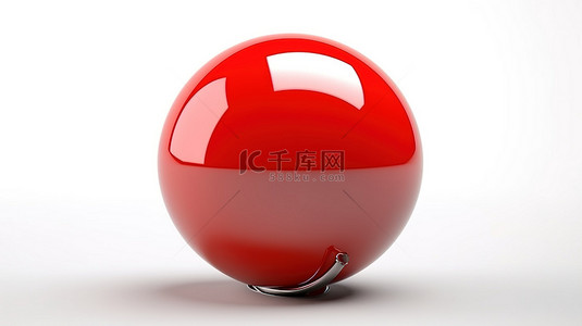 充满活力的红色气泡语音与白色表面上的孤立 3D 插图
