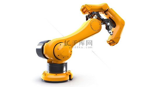 工程机械背景图片_白色背景展示 3d 渲染的机械臂
