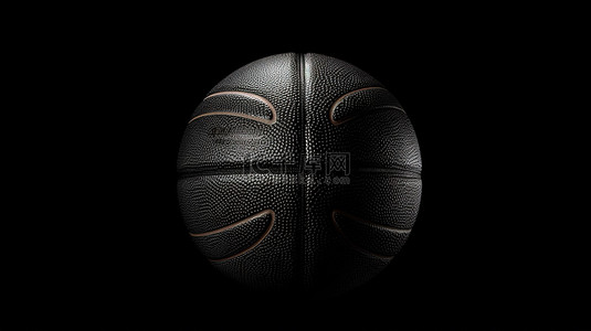 篮球比赛背景背景图片_黑色背景下单独篮球的 3d 渲染
