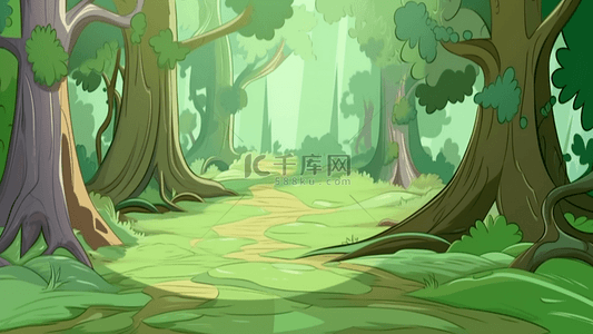 森林卡通绿色背景