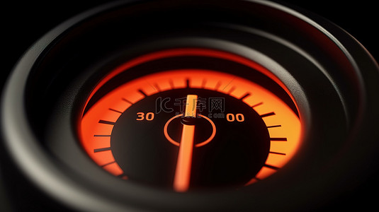 车图背景图片_关闭显示空汽油图标的汽车燃油表的 3d 插图