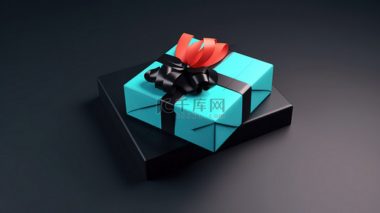 3D 渲染中的礼品盒价格标签