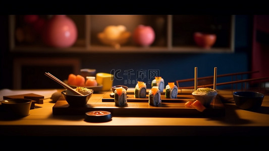 手刺背景图片_寿司日式寿司店食物背景