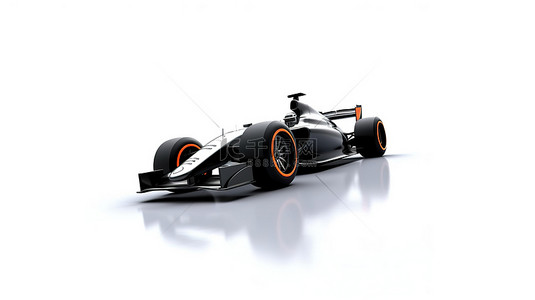 赛车方程式背景图片_时尚简单的赛车，3D 渲染中白色背景上带有速度标志