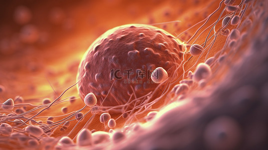 显微镜下精子的 3d 渲染特写视图