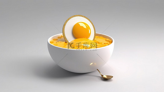 鸡蛋背景图片_以太坊单面早餐与蛋黄风格加密货币的 3D 渲染