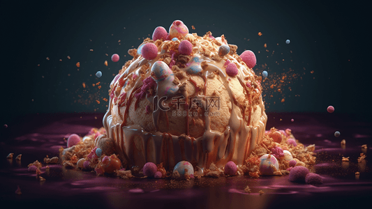 水果创意造型背景图片_水果甜品奶油蛋糕特写摄影广告背景