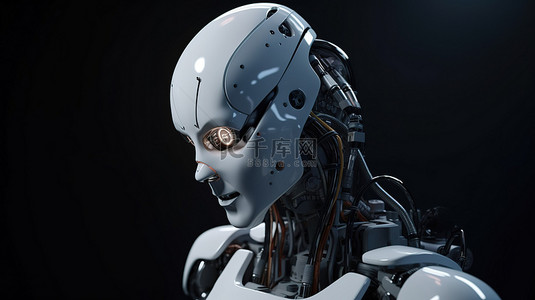 AI 机器人在 3D 渲染中分析数据