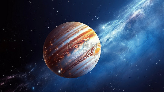 由 NASA 增强的木星和太阳系其他行星的高分辨率 3D 渲染