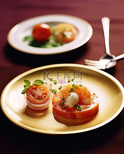 沙拉背景图片_三道番茄香草菜