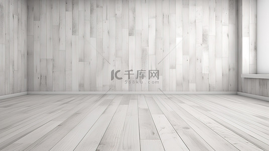 墙背景图片_白色 3d 墙和木地板的背景