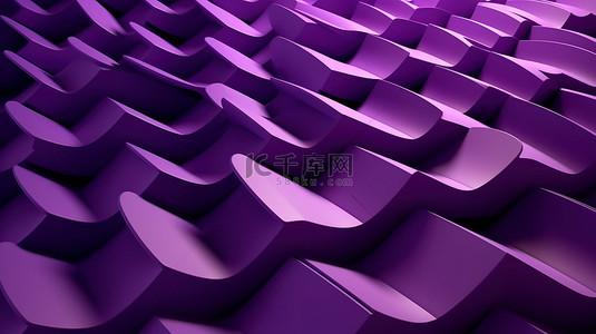 几何浮雕背景图片_紫色背景中几何浮雕的 3d 渲染