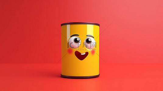 设备背景图片_3D 渲染可爱的红心人物吉祥物，在充满活力的黄色背景上配有可充电电池