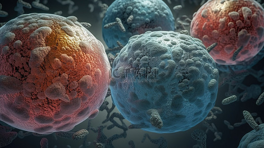 呈现粗糙纹理的 3d 细菌细胞球体