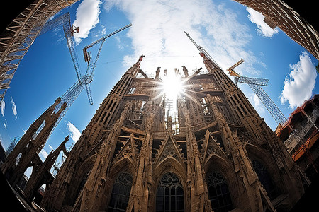 heise星期五背景图片_巴塞罗那大教堂已经施工一个多星期了