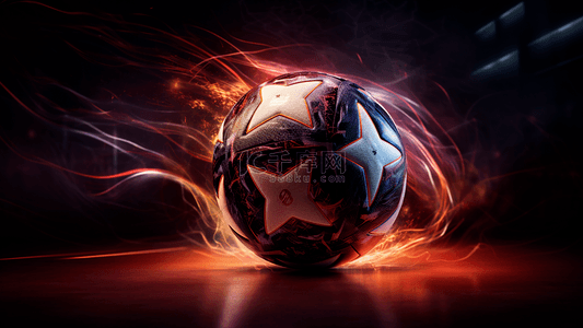 世界杯足球场背景图片_火焰烟雾电流燃烧效果足球广告背景