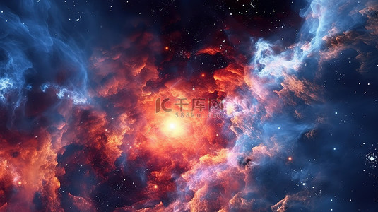 星系图背景图片_宇宙释放了宇宙星云恒星行星和星系的 3D 渲染图