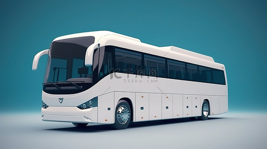 城市环境中客运巴士的 3d 插图