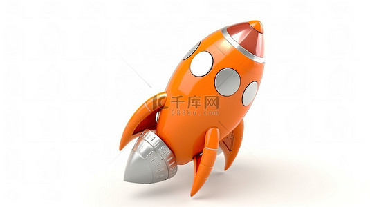 玩具背景图片_3d 渲染彩色玩具火箭白色背景