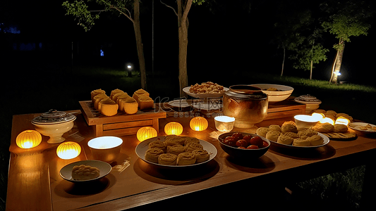 中秋节背景图片_中秋节祭拜月神