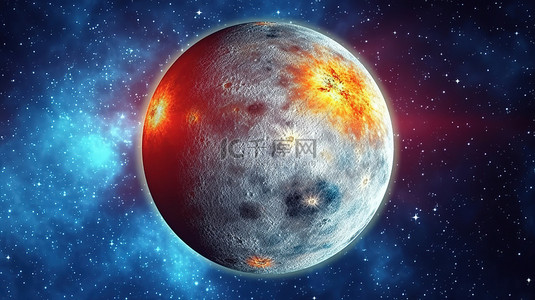 宇宙背景图片_外层空间汞的 3d 插图