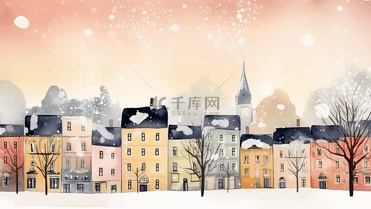 冬天城市雪景