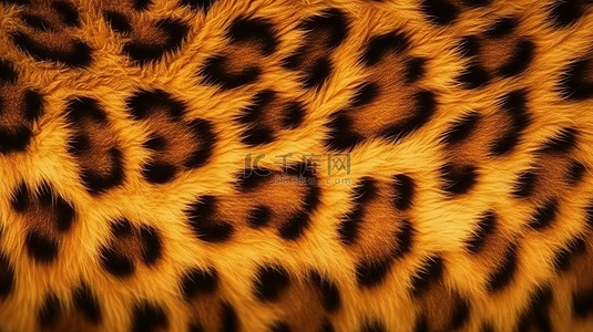 纹理模式背景图片_斑点豹皮毛纹理的特写 3D 渲染