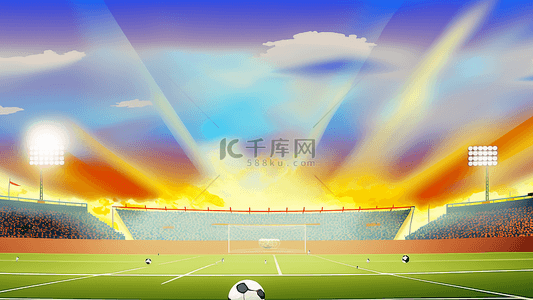 世界杯背景背景图片_足球彩色赛场绚丽背景