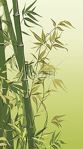 竹子装饰背景创意插画自然背景