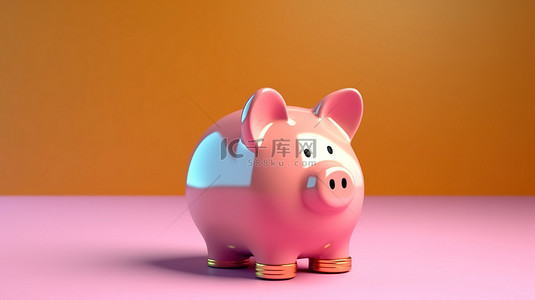 鼓励投资的储蓄存钱罐的 3d 渲染
