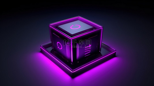 紫色 3D 渲染中的抽象社交媒体文本框，左侧有两部分视图