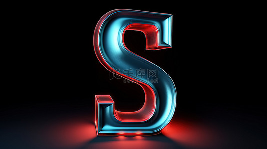 大写字母背景图片_充满活力的 3D 设计照亮霓虹红色大写字母，带蓝色内饰