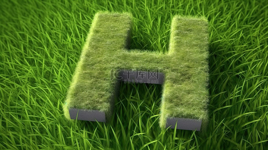 文字排版背景图片_带有主题标签的孤立草的 3D 渲染