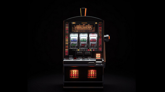 3d 渲染中的概念性赌场黑色老虎机