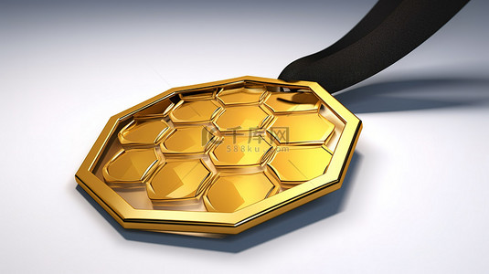 蜂窝图标浮雕 3d 奖牌硬币