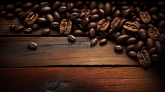 木板咖啡背景背景图片_咖啡豆木板下午茶背景
