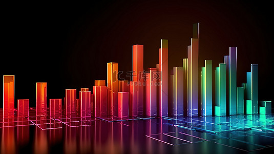 外汇图表的 3d 渲染跟踪市场波动和财务分析中的历史趋势