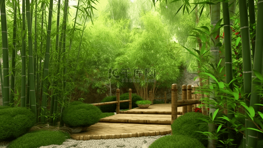 端午节背景图片_竹林背景竹林小院新鲜的竹叶自然背景