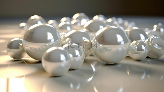 3D 渲染的白色珠光大理石